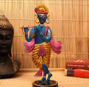 IRON MULTICOLOR HAND PAINTED KRISHNA